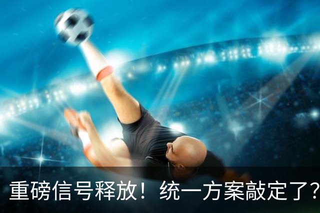 重磅信号释放！统一方案敲定了？